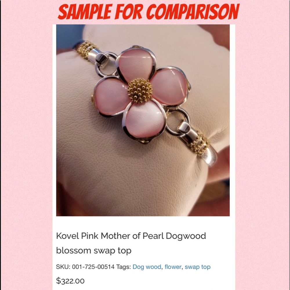 Authentic Kovel Dogwood (flower) Mother of Pearl 1” PENDANT - Picture 7 of 10